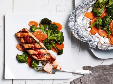 Grilled Salmon with Foil-Pack Sesame Broccoli