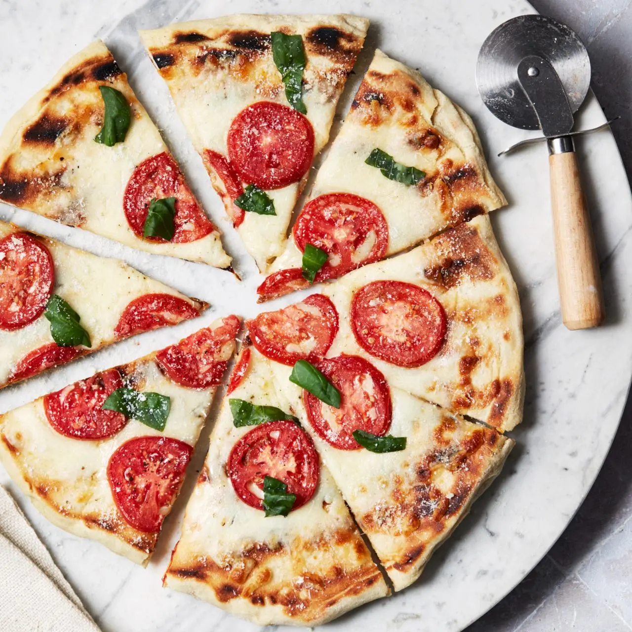 Grilled Pizza with Fresh Tomato and Basil Recipe | Food Network Kitchen |  Food Network
