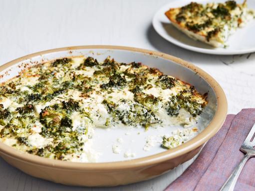 Broccoli and Goat Cheese Crustless Quiche Recipe | Food Network Kitchen ...