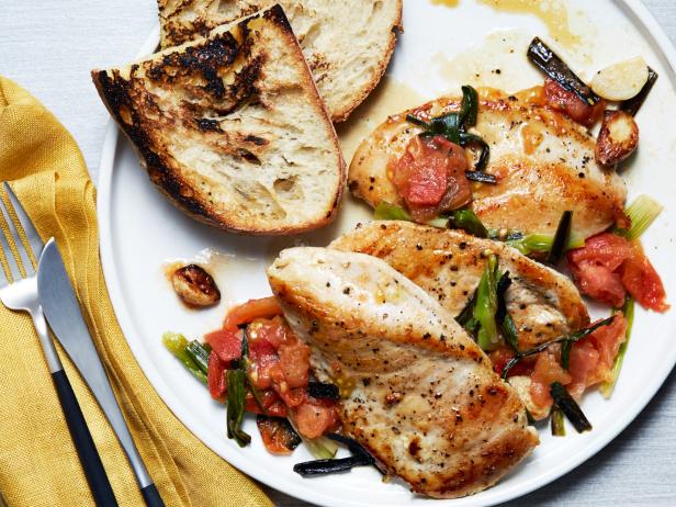 Chicken with Roasted Tomato Scallion Relish Recipe | Food Network ...