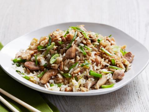 Chicken and Snow Pea Fried Rice with Peanuts