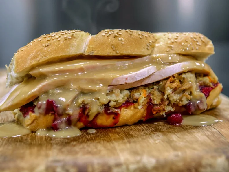 This Boston institution has been serving diner classics, including all-day breakfast dishes like omelets and pancakes, since 1995. But what really put Mike's on the map is a Thanksgiving-inspired sandwich dreamed up by owner Jay Hajj. Customers consistently rave about Mike's Famous Pilgrim, an enormous creation composed of freshly cooked turkey, stuffing, gravy and cranberry sauce for $11.25. Featured on both Top 5 Restaurants and Diners, Drive-Ins and Dives, this dish draws fans eager for a taste of Thanksgiving year-round.