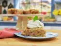 Geoffrey Zakarian makes a Strawberry Rhubarb Buckle, as seen on The Kitchen, Season 17.