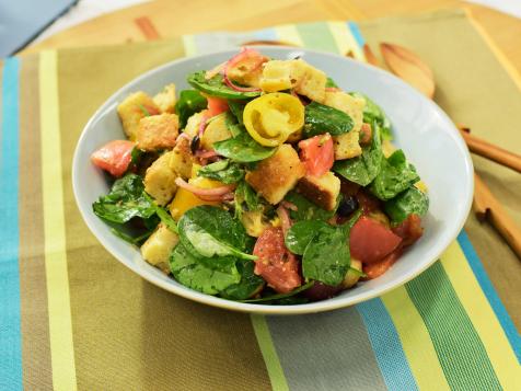 Sunny's Spicy Spinach Panzanella