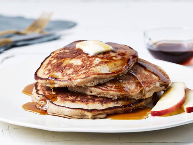 Apple-Cinnamon Pancakes Recipe | Food Network Kitchen | Food Network