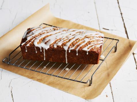 Apple-Pecan-Oat Quick Bread with Cream Cheese Glaze