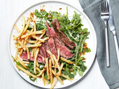 Arugula and Steak Salad with French Fry Croutons