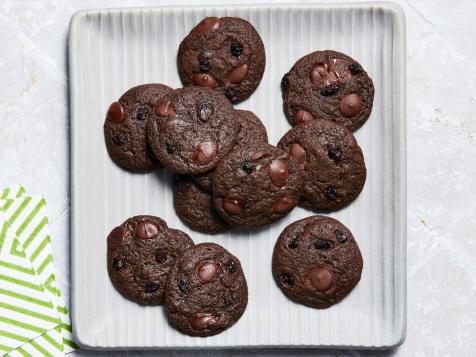 Chocolate-Chocolate Chip Cookies with Currants