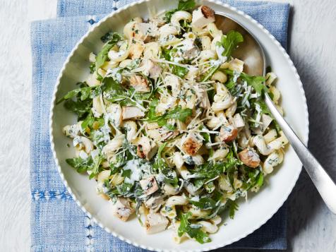 Creamy Herbed Chicken and Arugula Pasta Salad with Asiago