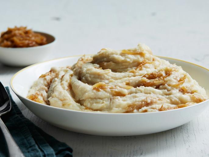 Garlicky Mashed Potatoes with Caramelized Onions Recipe Food Network