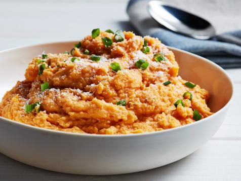 Scallion and Parmesan Mashed Sweet Potatoes