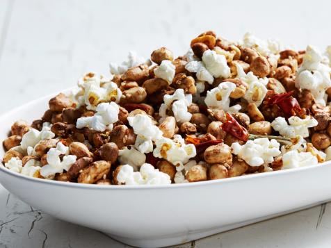 Spicy Sesame Peanuts with Popcorn