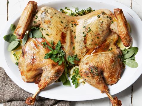 Butterflied Juniper-Brined Roasted Turkey with Compound Butter