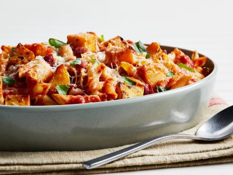 Butternut Squash and Pancetta Baked Pasta with Asiago