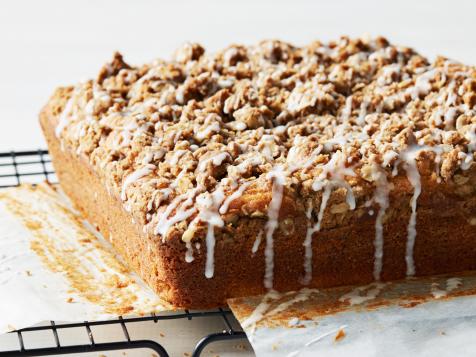 Coffee Cake with Oat Crumb Topping and Rum Glaze