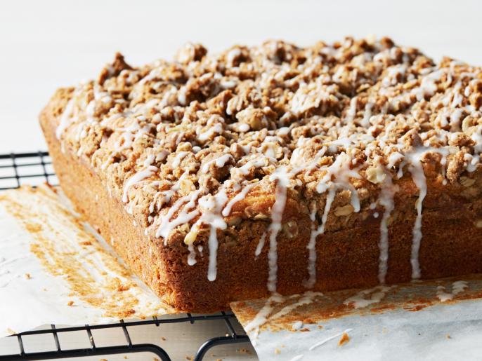 Coffee Cake with Oat Crumb Topping and Rum Glaze Recipe Food Network