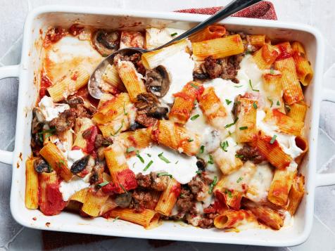 Sausage and Mushroom Baked Rigatoni