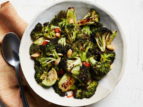 Spicy Charred Broccoli with Cashews