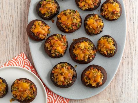 Andouille and Cornbread Stuffed Mushrooms