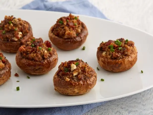 Bacon and Goat Cheese Stuffed Mushrooms Recipe | Food Network Kitchen ...