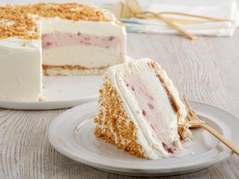 Peanut Butter and Jelly Ice Cream Cake with Angel Food Cake