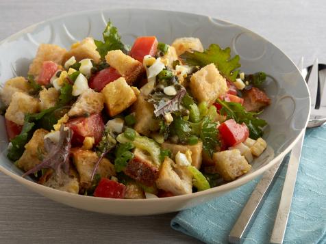 Sourdough Panzanella with Kale and Hardboiled Egg