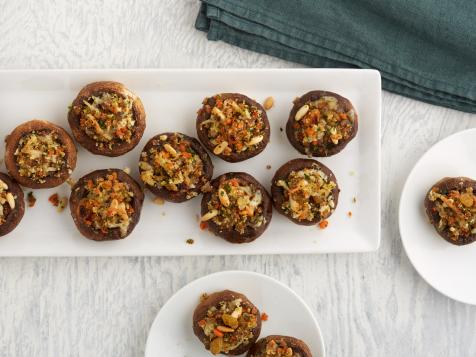 Stuffed Mushrooms with Pine Nuts and Golden Raisins