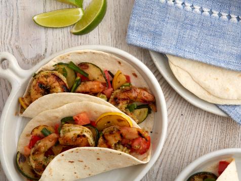 Sweet and Spicy Shrimp Fajitas with Zucchini and Squash