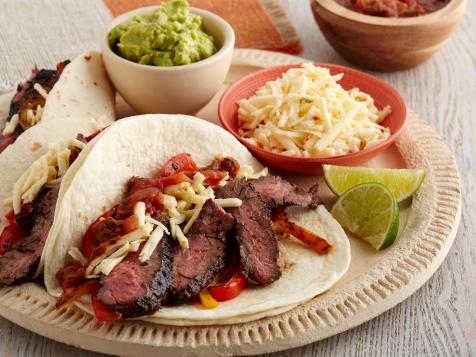 Sweet and Spicy Flank Steak Fajitas with Peppers and Onions