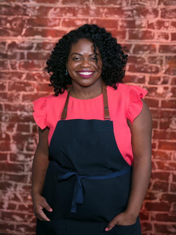 Contestant Lasheeda Perry during the Master Challenge, Mind Bending Cakes, as seen on Best Baker in America, Season 2.