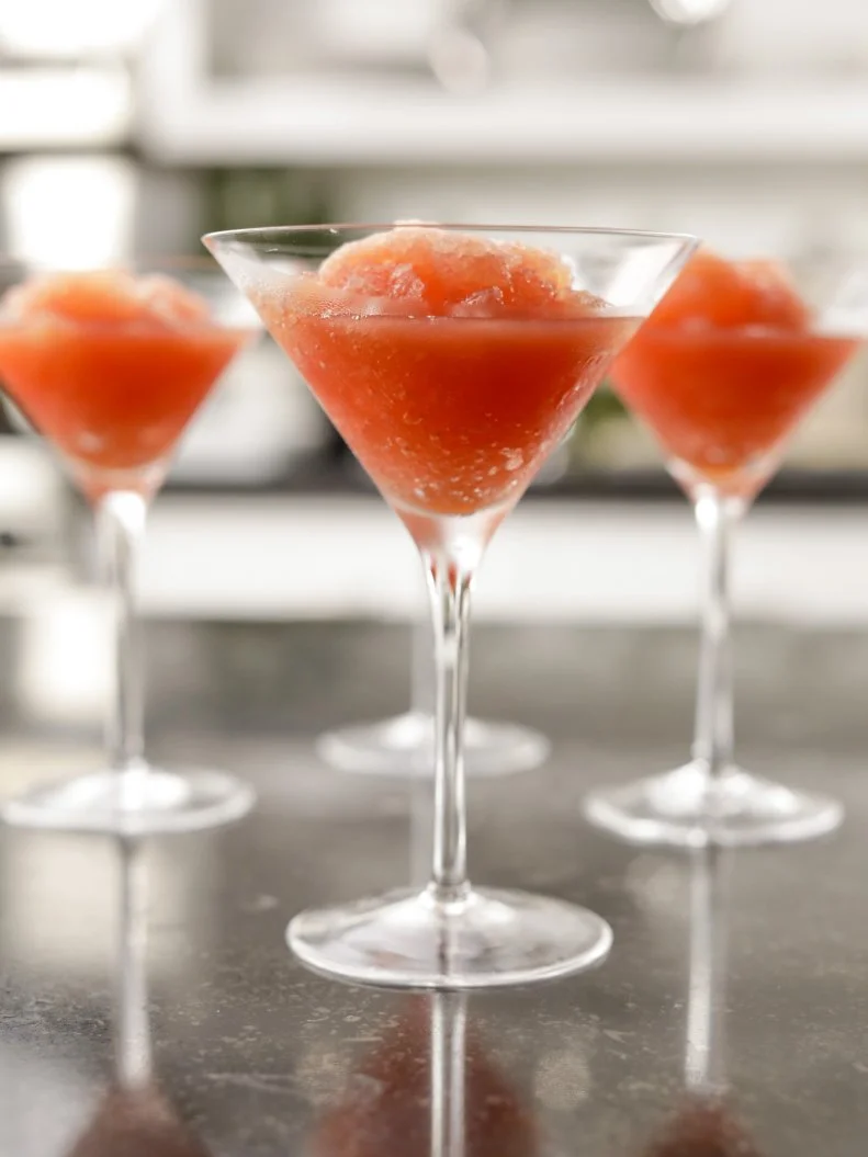 Close-up of Campari and Orange Granita