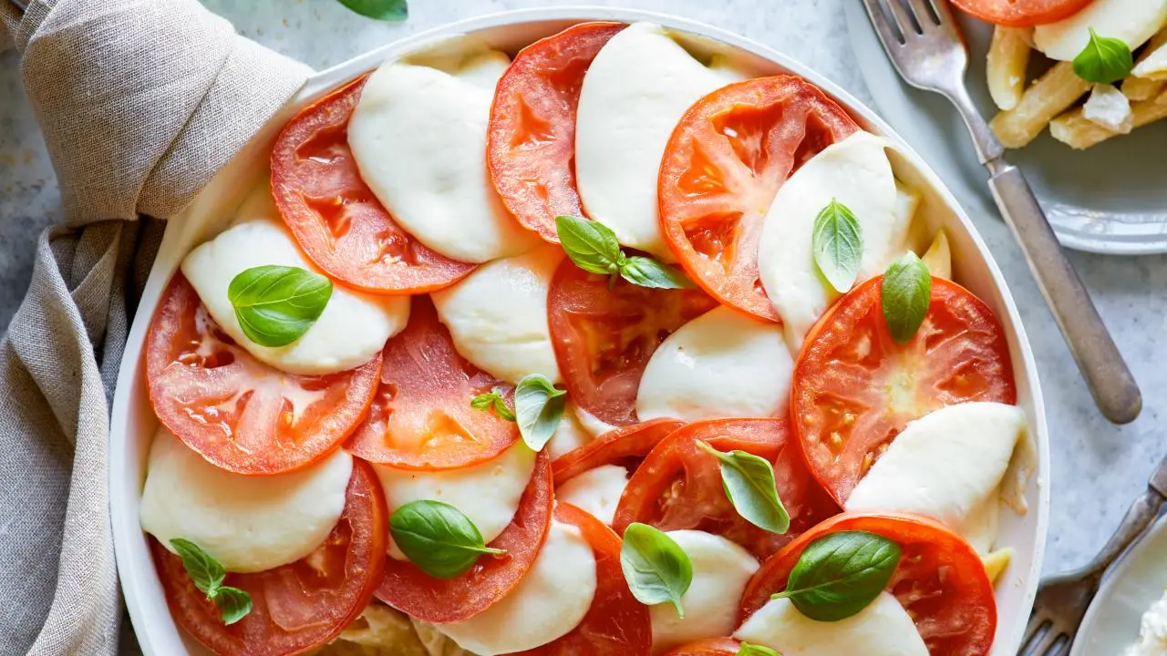 Caprese Chicken Penne Alfredo