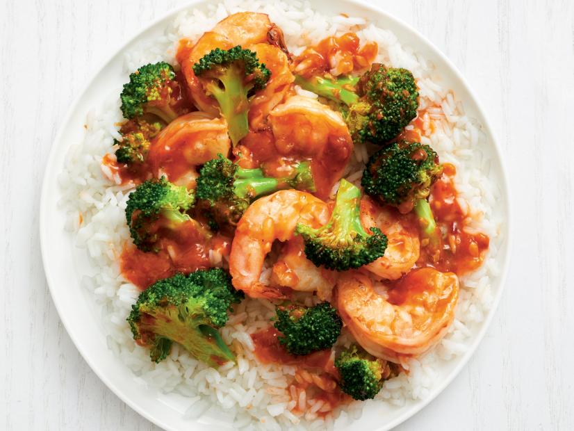 Chili-Garlic Shrimp Stir-Fry with Ginger Rice Recipe | Food Network ...