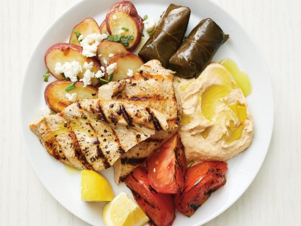 Grilled Greek Turkey Platter Recipe Food Network Kitchen Food Network