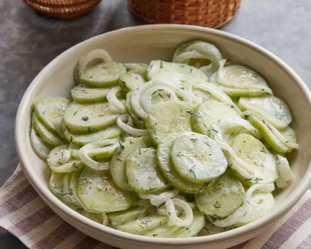 cucumber sour cream dressing Creamy Cucumber Salad