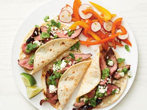 Steak Tacos with Bell Pepper-Radish Salad