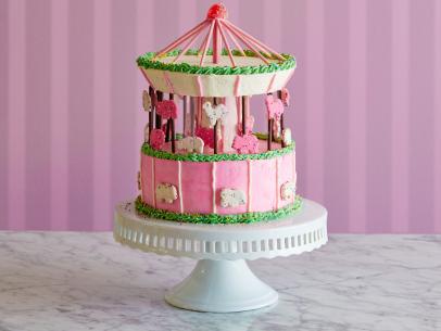 Food Network Kitchen’s Frosted Animal Cracker Carousel Cake.