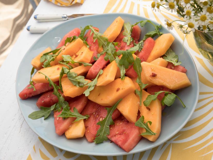 Spicy Melon Salad as prepared by Giada De Laurentiis, as seen on Giada on the Beach, Season 1.