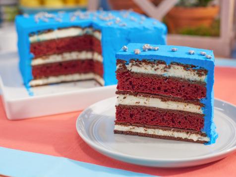 Red, White and Blue Ice Cream Sandwich Cake