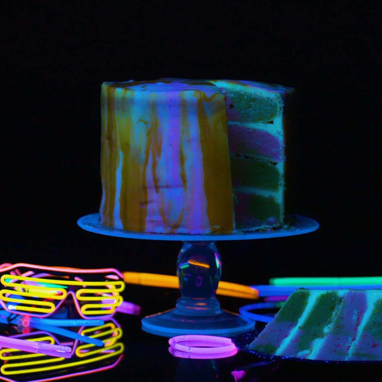 glow party birthday cake