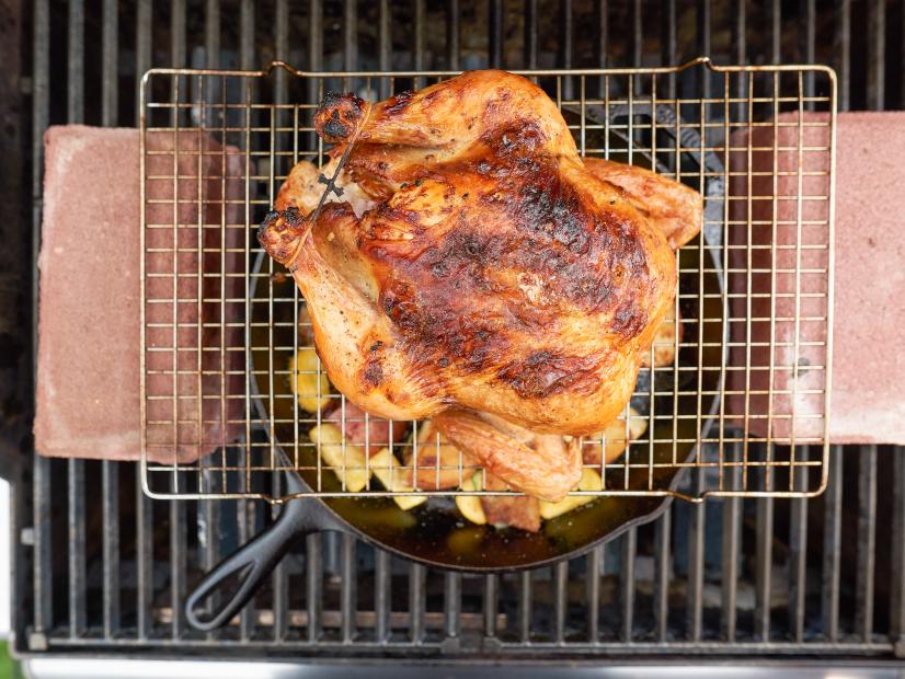 Geoffrey Zakarian makes a Whole Chicken and Sides on the grill, as seen on The Kitchen, Season 17.