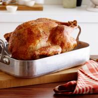 HOW TO ROAST A TURKEYLaura WallisThe Simplest Roast TurkeyFood Network KitchensWhole Turkey, Salt, Pepper, Onions, Lemons, Herbs