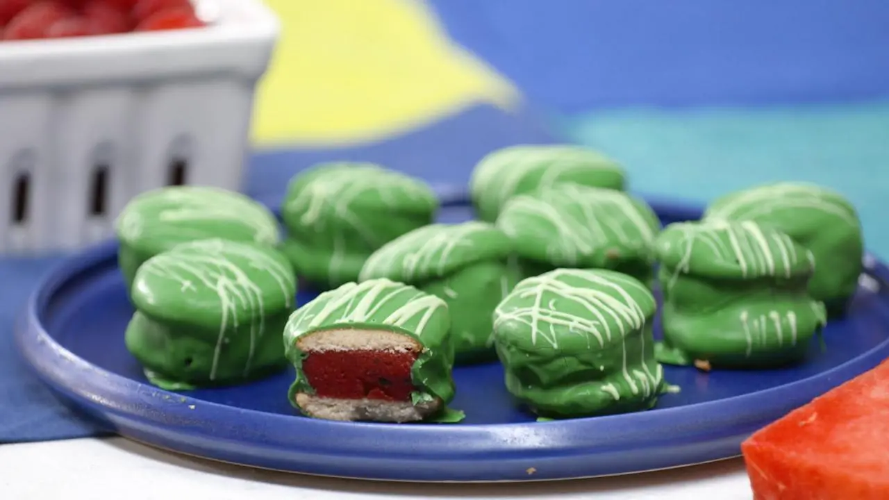 Mini Watermelon Sorbet Sandwiches