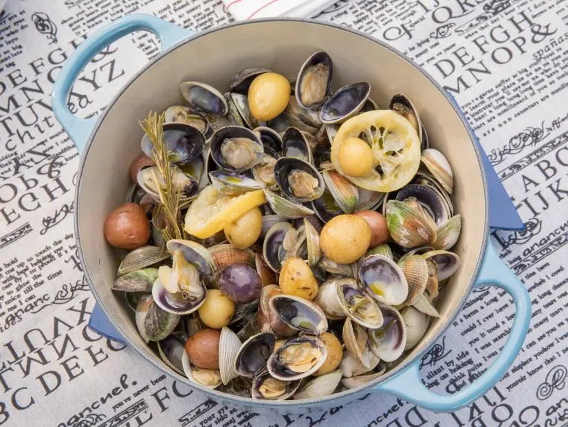Food Beauty of Giadas Clam Bake, as seen on Giada on the Beach, Season 1.