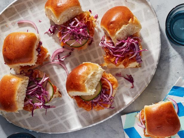 Food Network Kitchen’s BBQ Spaghetti Squash Sliders, as seen on Food Network.