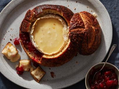 Food Network Kitchen’s Brie-and-Cranberry Stuffed Bread Bowl, as seen on Food Network.