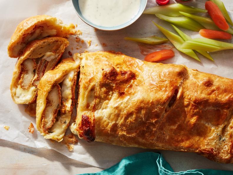 Food Network Kitchen’s Buffalo Chicken Wellington, as seen on Food Network.