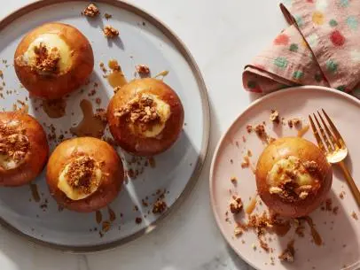 Food Network Kitchen’s CHeesecake stuffed apples, as seen on Food Network.