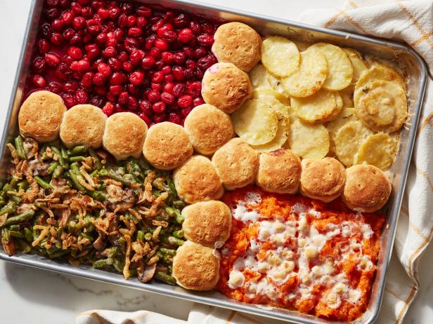 Food Network Kitchen’s FiveThanksgiving Sides in One Sheet Pan , as seen on Food Network.