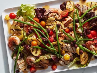 Bobby Flay's
Grilled Seafood Salad Nicoise, as seen on Food Network's Hot off the Grill with Bobby Flay, Season 1